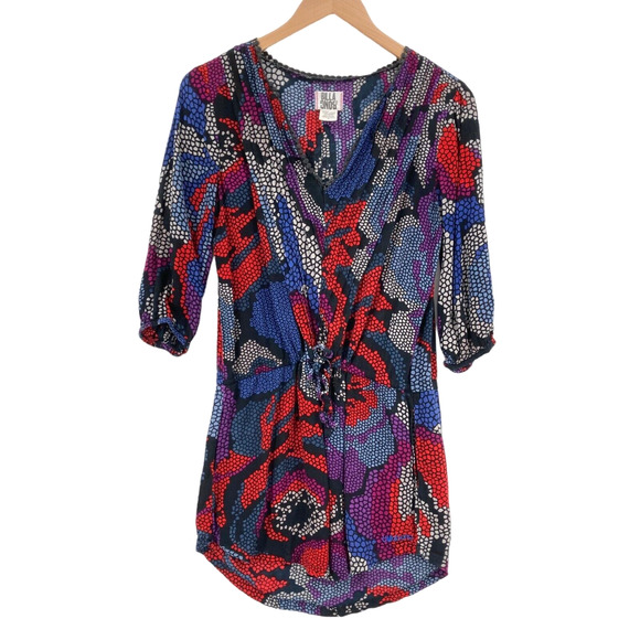 Billabong Tops - Billabong Peplum Top Womens Medium Multicolor 100% Rayon V Neck Pullover